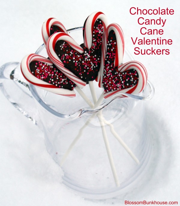 Candy Cane Valentine Suckers