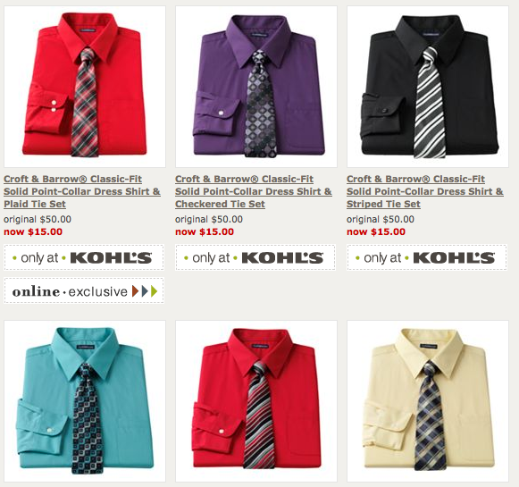 Kohls.com: Men's Dress Shirts and Tie ...