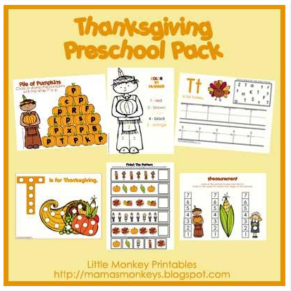 Thanksgiving Preschool Pack