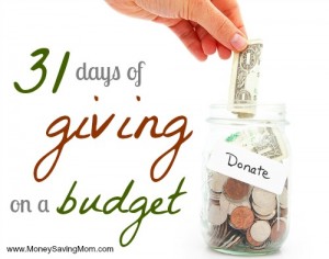 31 days of giving on a budget