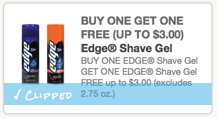 EDGE Shave Gel coupon