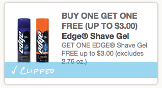 EDGE Shave Gel coupon