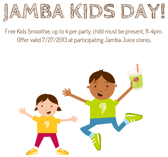 Jamba Juice: Free Kids Smoothie on July 27th