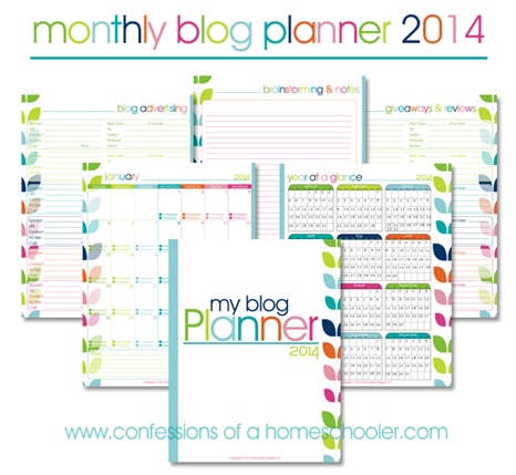 2014 Monthly Blog Planner