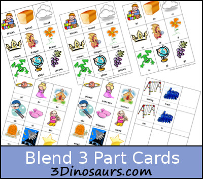 Blends 3 Part Cards