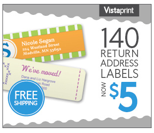 Get 140 custom return address labels for just $5