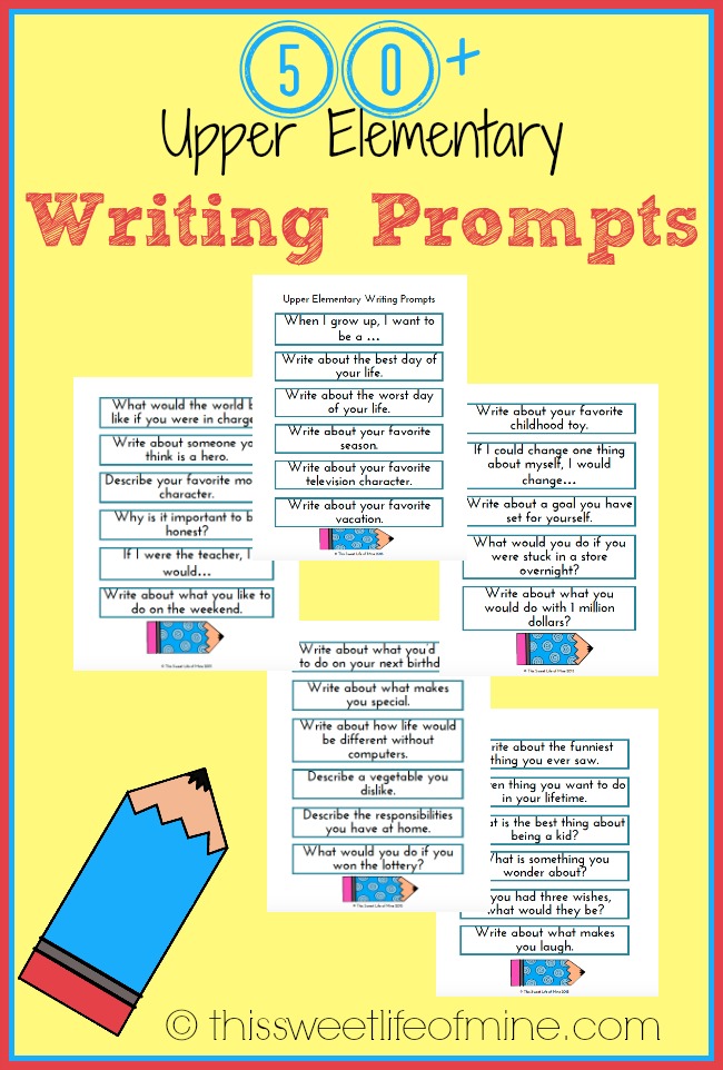 Free Printable 50 Upper Elementary Writing Prompts Money Saving Mom 