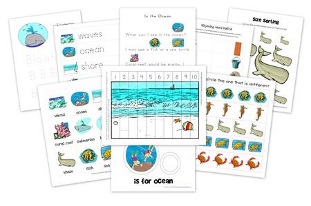 Free Ocean Preschool Printables pack | Naturally Me, Jackie P