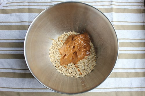 mix oats with the wet ingredients