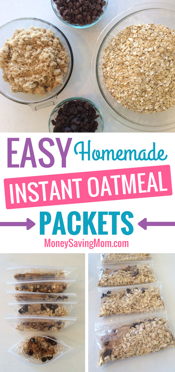 These Homemade Instant Oatmeal Packets are such an EASY make-ahead breakfast idea! And you can mix it up with whatever ingredients your family loves!