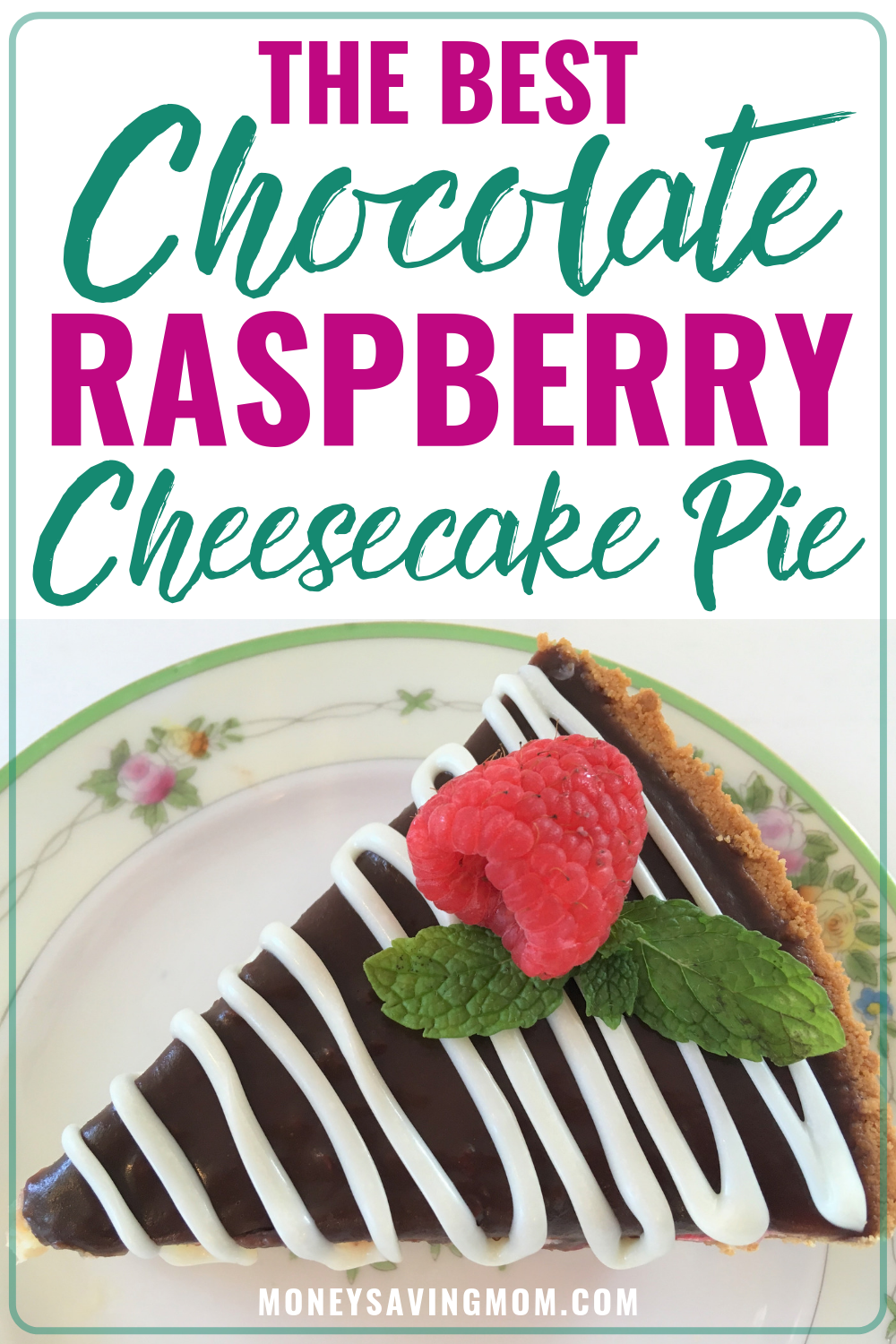 Raspberry Chocolate Cheescake Pie Recipe | Money Saving Mom®