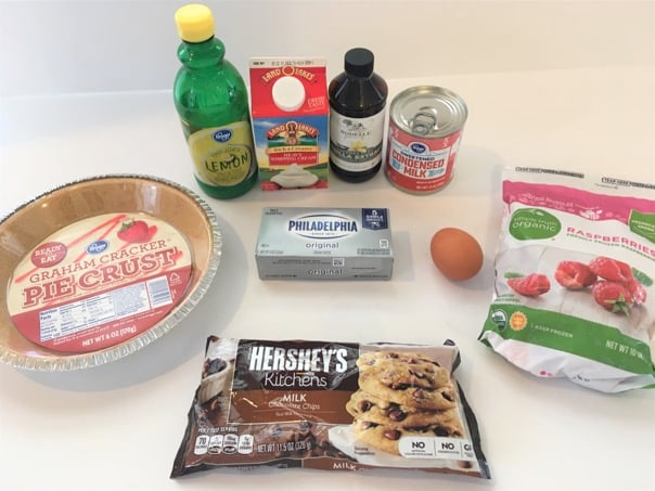 ingredients for Rasbperry Cheesecake Pie