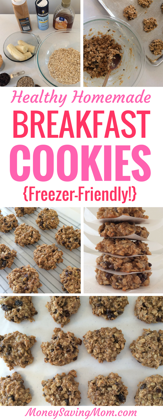These Healthy Homemade Breakfast Cookies are SO delicious, filling, and easy to make! Plus, they freeze beautifully!