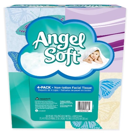 Angel Soft Facial Tissue, 4-Boxes, White, 75ct. each Deal