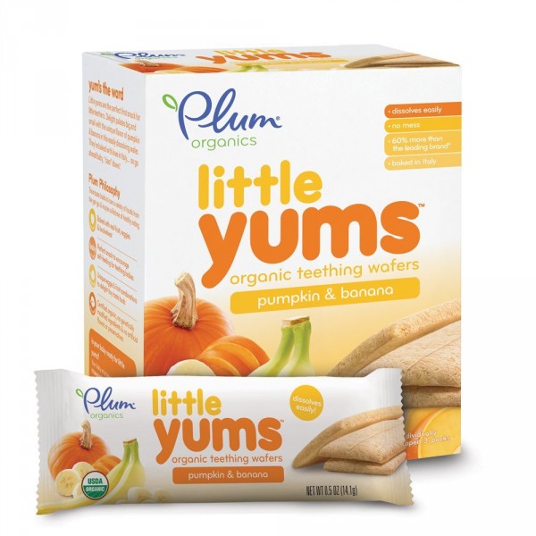 Plum Organics Little Yums Teething Wafers, Pumpkin Banana, 3 Ounce Deal