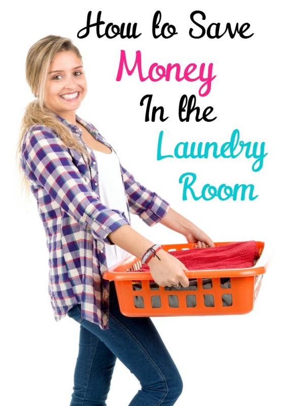 Positive young woman doing the laundry at home