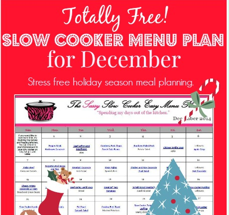 Free Slow Cooker Menu Plan for December