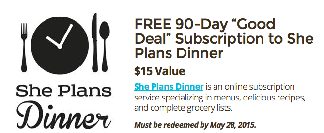 Free 90-Day Menu Planning Subscription