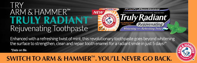 Free Arm & Hammer Truly Radiant toothpaste sample