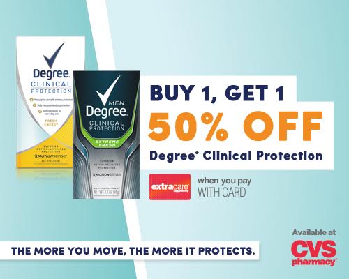 Buy 1,  Get 1 Free Degree Clinical Deodorant
