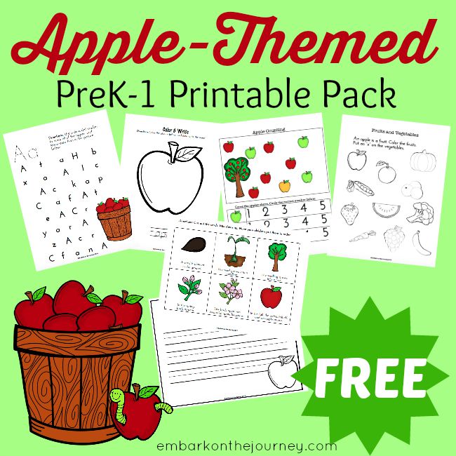 Free apple themed printable pack