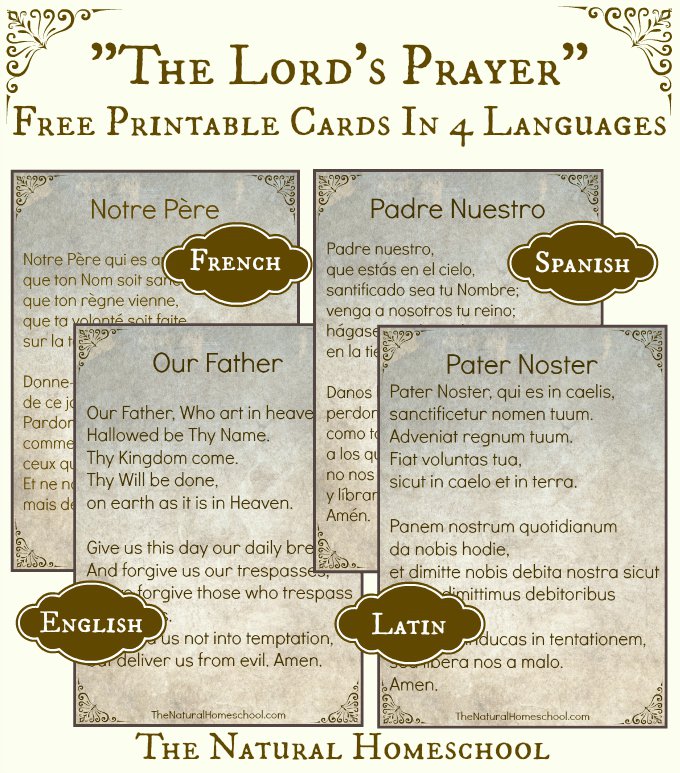 The Lords Prayer Printable Cards