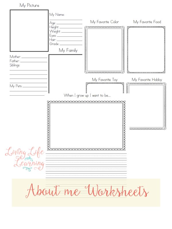 Free About Me Worksheets