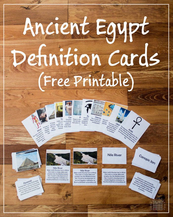 Free Ancient Egypt Definition Cards