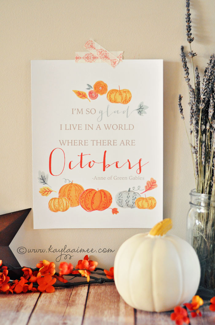 Free Happy October Fall Printable