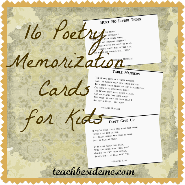 Free Poetry Memorization Cards