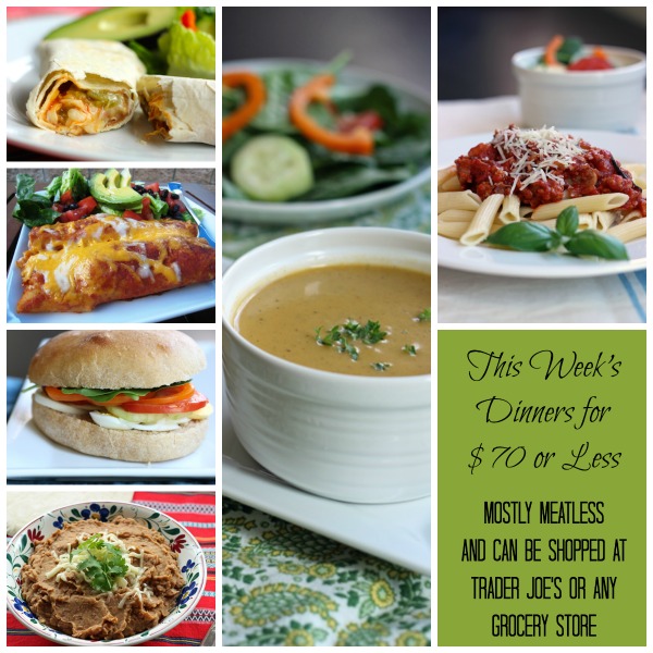 Mostly Meatless Weekly Meal Plan Under $70