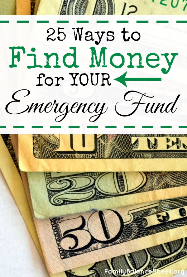 25 Ways to Find Money for Your Emergency Fund