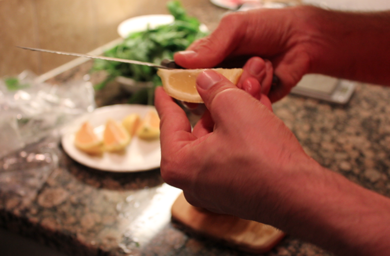 slicing lemon