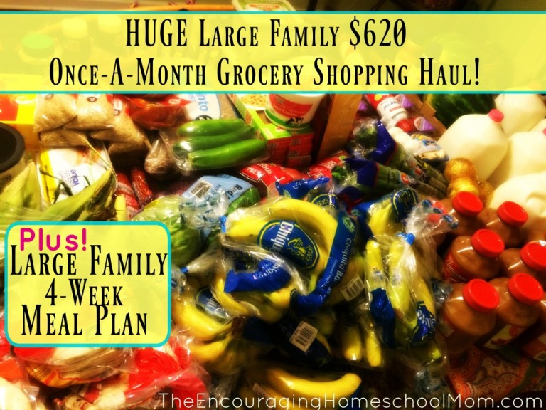 Check out this once-a-month $620 grocery shopping haul for a large family!