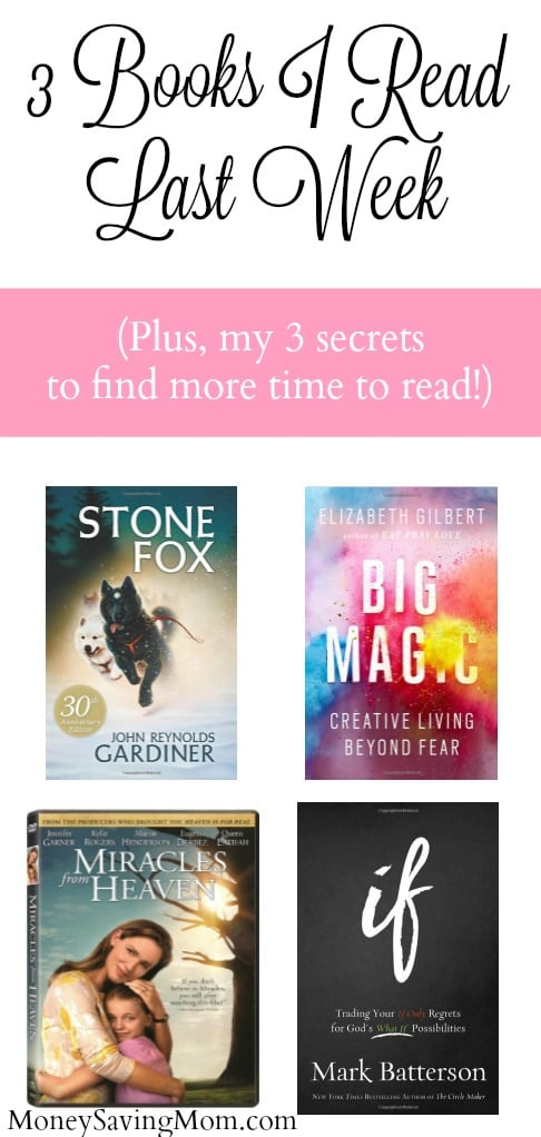 3 Books I Read Last Week + my secrets for finding more time to read