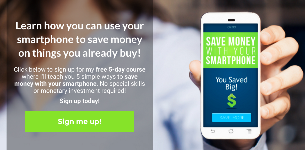 Free 5-day course on saving money with your smartphone