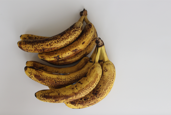 ripe bananas on counter