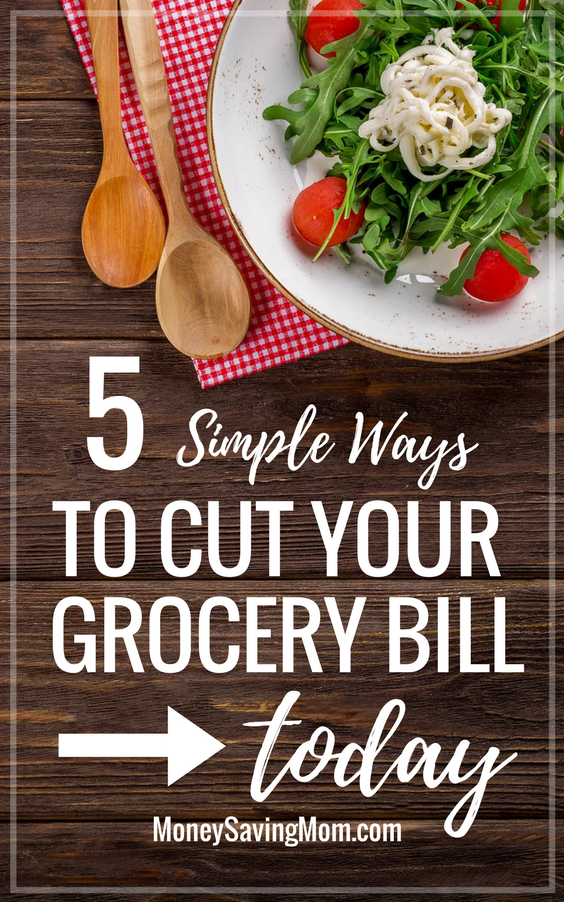 Cut your grocery bill with these 5 simple tips -- no coupons required! Easy ways to reign in the grocery budget!!