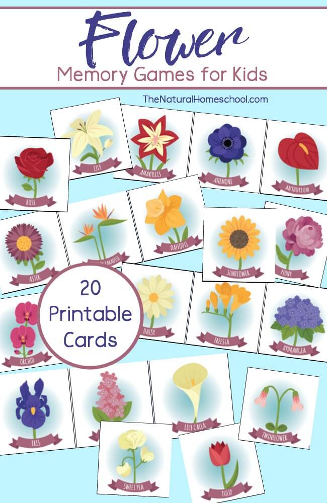 Free Printable Flower Memory Games for Kids