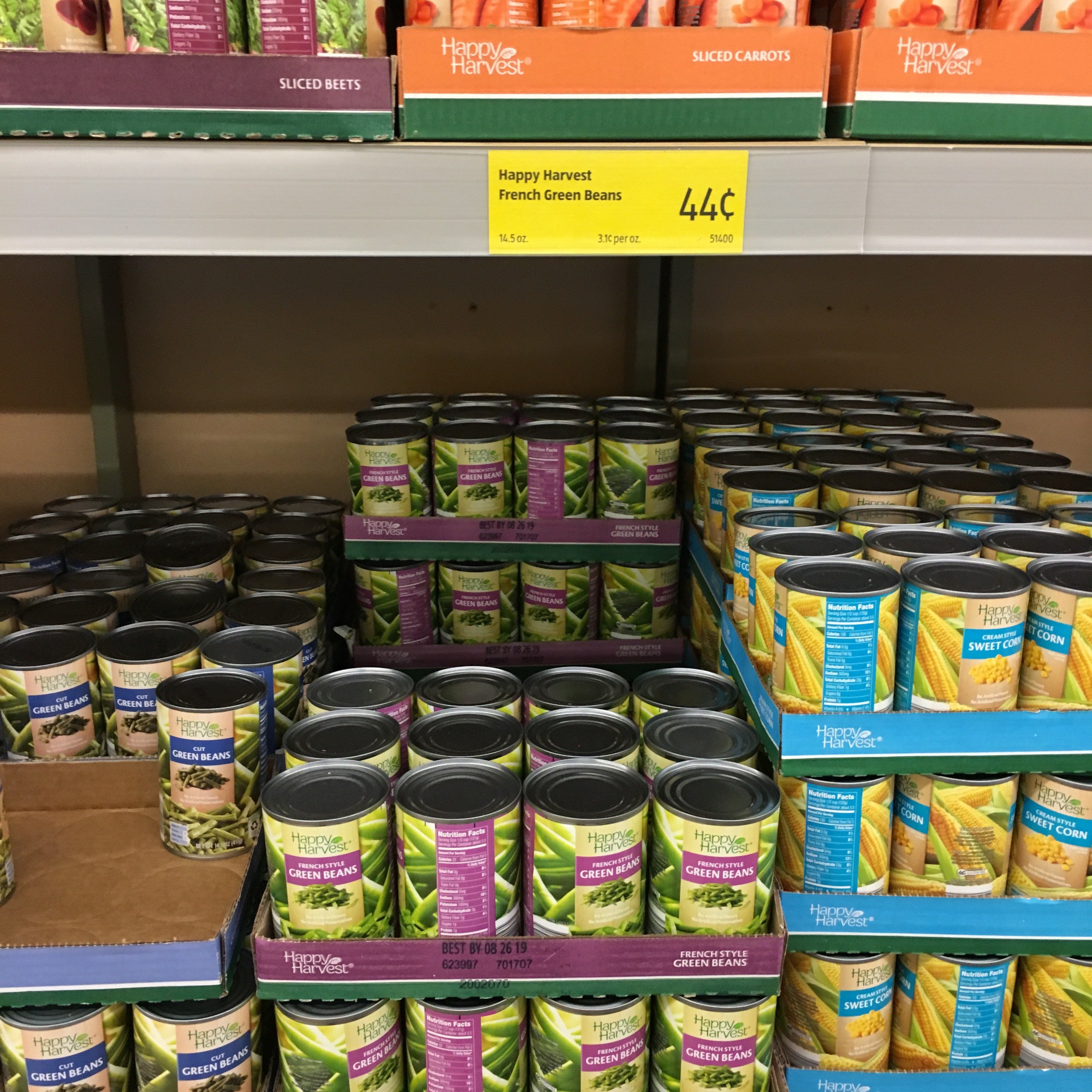 canned green beans at aldi
