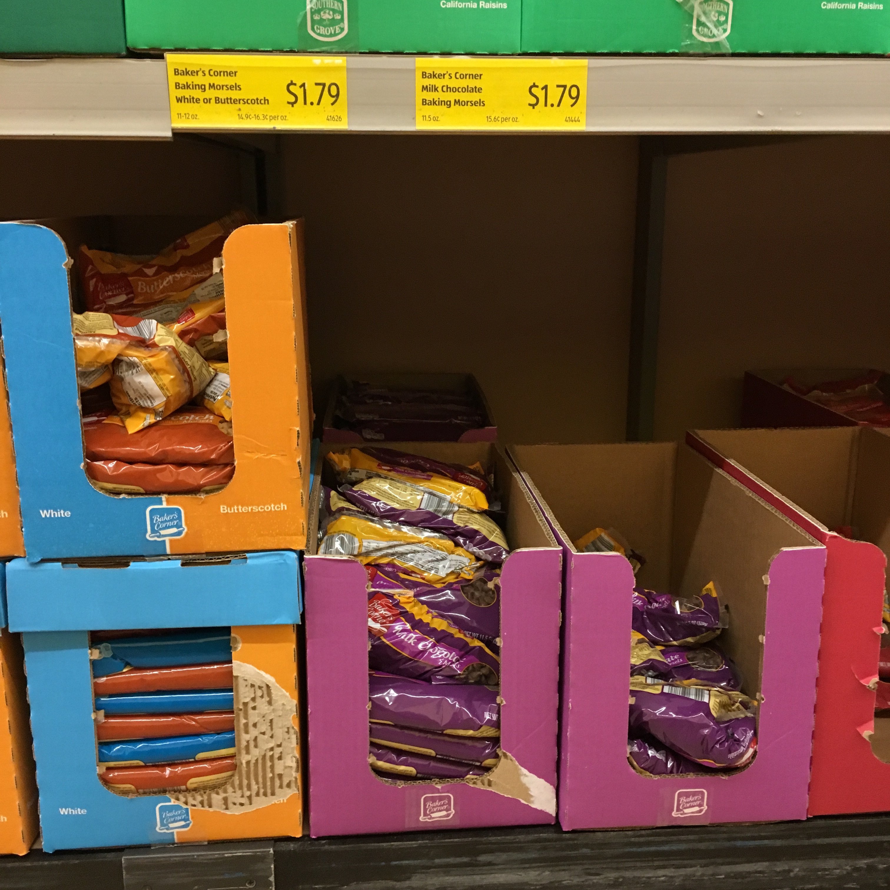 chocolate chips at aldi
