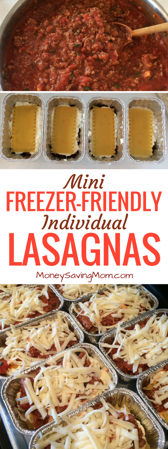 These mini individual lasagnas are freezer-friendly and can be made ahead of time! They're perfect for on-the-go lunches or dinners! They also work great for single people, busy schedules, and work/school lunches!