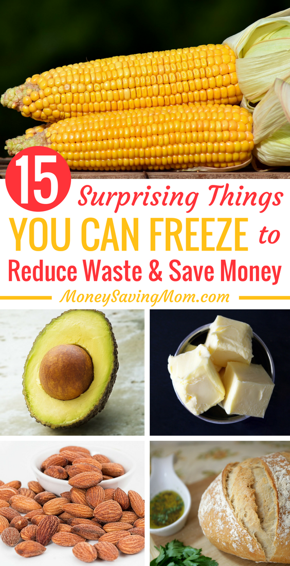 Check out these 15 surprising things you can freeze that will help reduce waste and save money on your grocery budget!