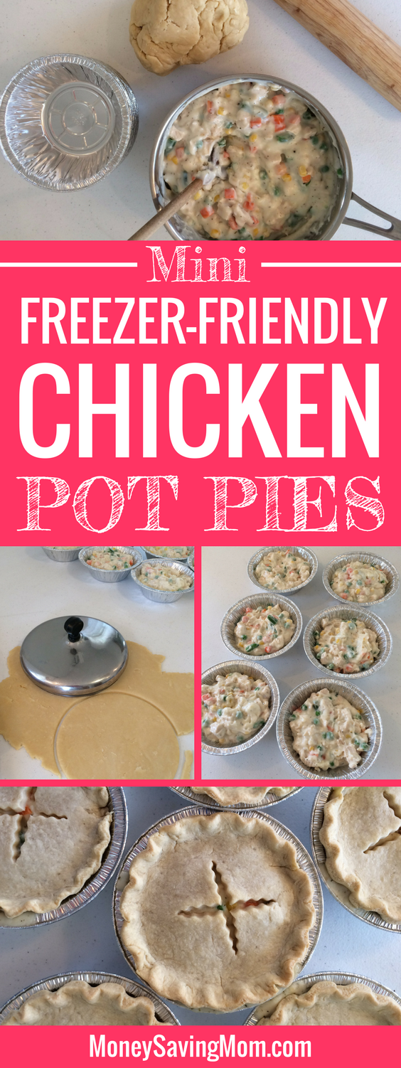 These mini individual chicken pot pies are freezer-friendly and can be made ahead of time! They're perfect for on-the-go lunches or dinners! They also work great for single people, busy schedules, and work/school lunches!