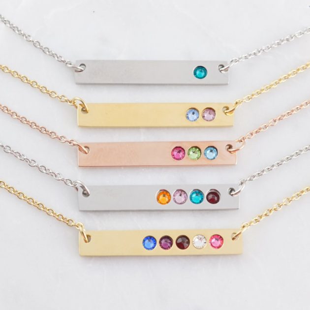 Get a Stainless Birthstone Bar Necklace for just $11.99!