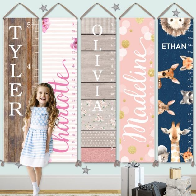 Get a Personalized Kids Growth Charts on Canvas for just $27.99!