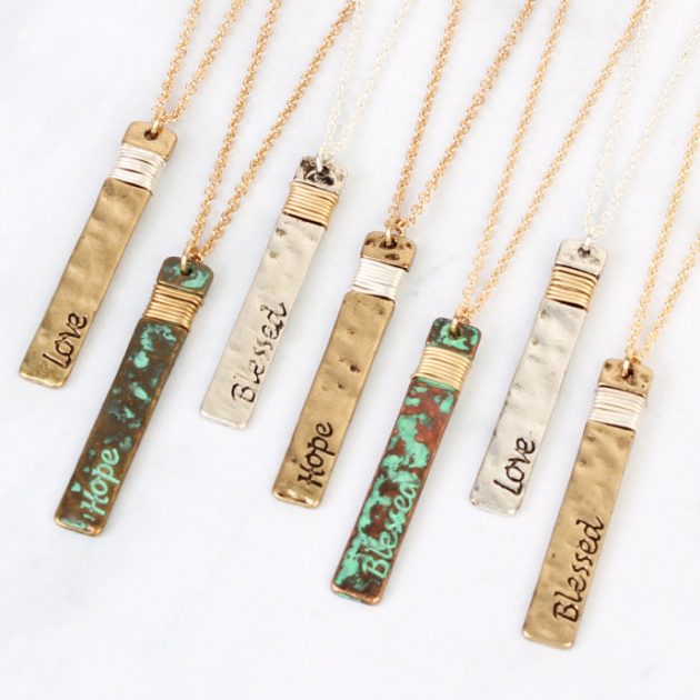 Get a Vintage Message Bar Necklace for only $4.99!