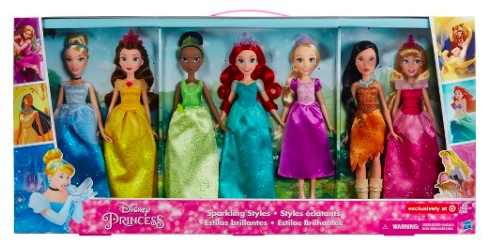 Target: Disney Princess Sparkling Styles 7 Pack Fashion Dolls only $19.50 (regularly $64.99)!