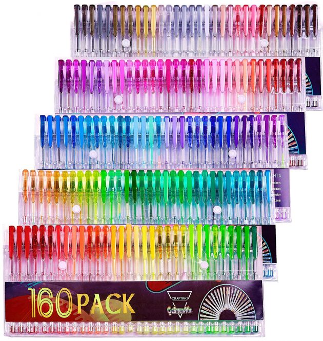 Amazon.com: Gelmushta Gel Pens 160 Unique Colors with Case only $16.14