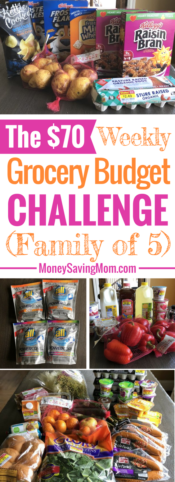 This $70 Weekly Grocery Budget for a family of 5 is super impressive!! Check out her menu plan!